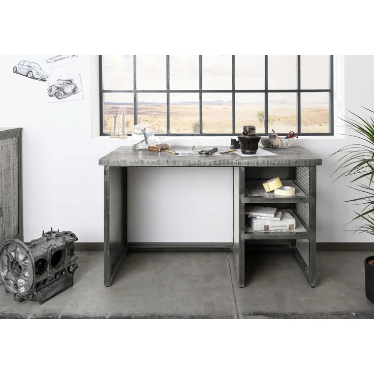 Schreibtisch Mango 122x52x76 grau lackiert HEAVY INDUSTRY #157 – Bild 3