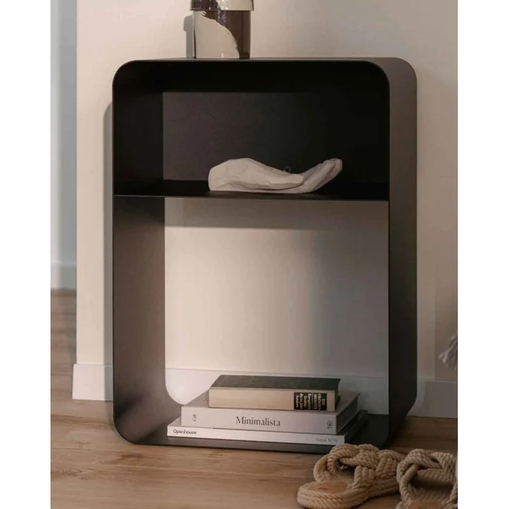 Stehender Nachttisch DAMIO, 58 x 42 x 30 cm, schwarz, modern – Bild 3