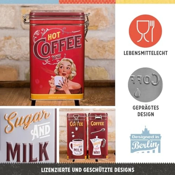 Nostalgic-Art Kaffeedose Aromadose - Say it 50's - Hot Coffee Now – Bild 3