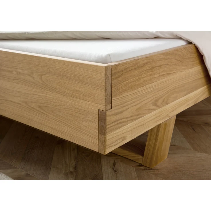 Bett mit Nachttisch links Fichte 160x200x85 natur gebeizt / geölt, Kopfteil anthrazit FICHTELBERG #54 – Bild 5