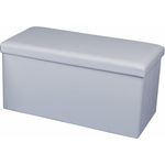 ECHTWERK Sitzbank Faltbare Polsterbank aus hochwertigem Kunstleder, Sitzhocker mit Aufbewahrungsfunktion, Für Wohnzimmer/Schlafzimmer, Bis 300 kg belastbar, Weiß, 76 x 38 x 38 cm