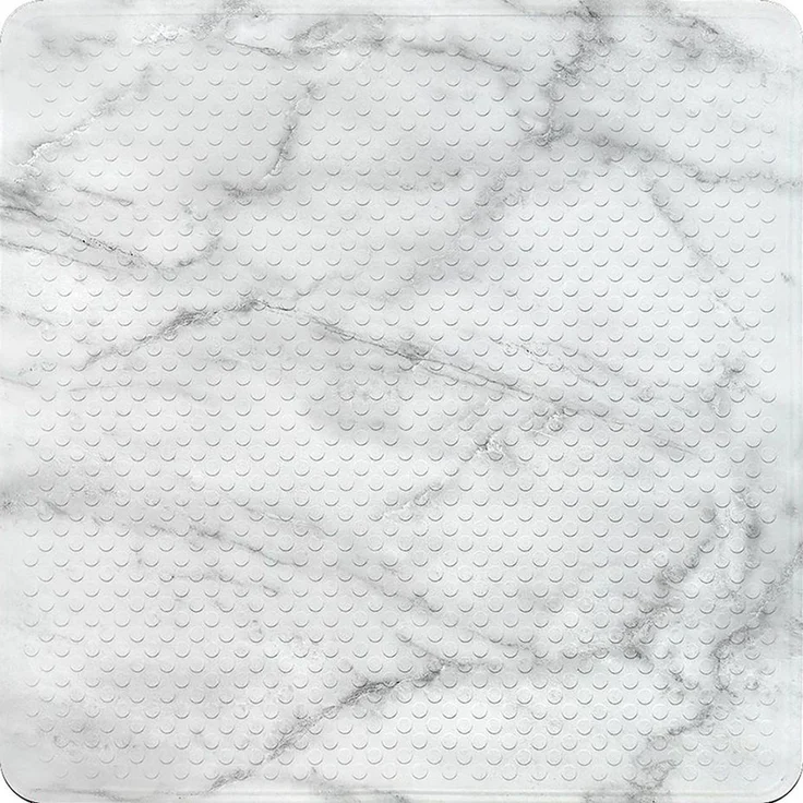 Sanilo Duschmatte, mit Motiv, rutschfest, waschbar, quadratisch, 230 extra starke Saugnäpfe, Kunststoff PVC, 53 x 53 cm, Marmor