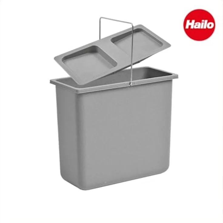 Hailo Einbaumülleimer Hailo Deckel 1069619 für 12 Liter Inneneimer hellgrau Allegro 3612-50 – Bild 2