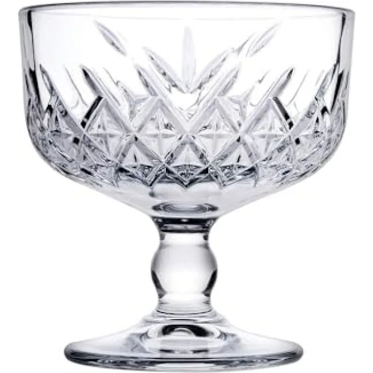 Pasabahce Dessertschale Timeless, Glas, (Packung, 2-tlg), 2er Eis-Becher aus Glas, Dessert Becher, Schale auf Fuß