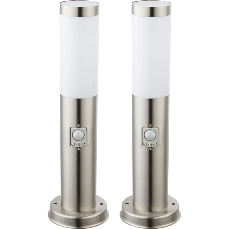 2x Wegelampe, Edelstahl, Bewegungsmelder, IP44, H 45cm – Bild 1