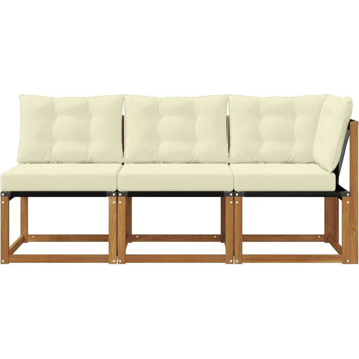 vidaXL Outdoor Mittel- und Ecksofa 3 stk. 3-Sitzer 900617 – Bild 5