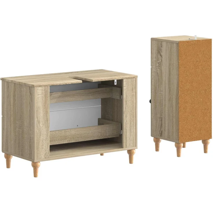 vidaXL 2-teiliges Badezimmer Schrank Set ALKMAAR Sonoma-Eiche 3417668 – Bild 5