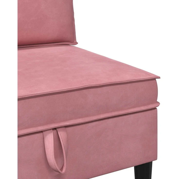 vidaXL Wohnzimmergarnitur mit Kissen mit Speicher 4 pcs Rosa Samt 3413745 – Bild 8