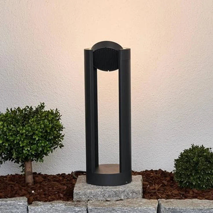 Lucande LED Wegeleuchte 50 cm, drehbarer Leuchtkopf strahlwassergeschützt IP65, grafitgrau, 15W, warmweiß 3.000K, 598 lm – Bild 5