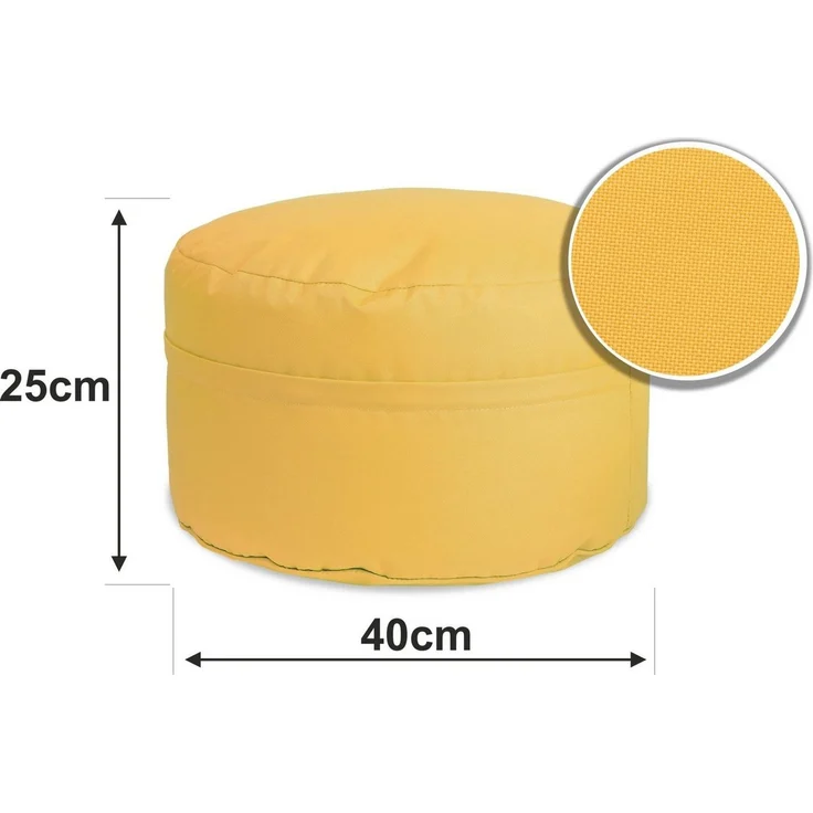 sunnypillow Sitzsack Runder Sitzpouf mit abnehmbarem Bezug, Sitzsack - Hocker rund 25 x 45 cm gelb – Bild 2