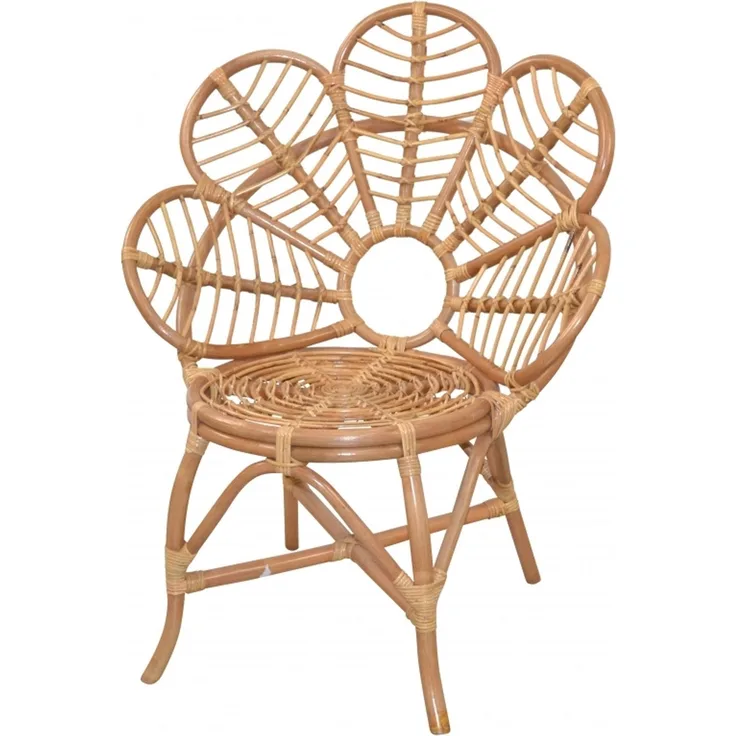 Rattansessel in Blütenform handgeflochten "Sandra", beige
