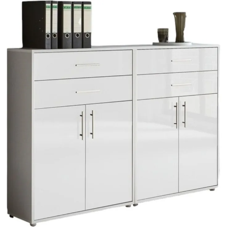 BMG Möbel Aktenschrank Office Edition (2er Set Schubkastenschrank) 168,8 x 113,6 x 33 cm, Made in Germany