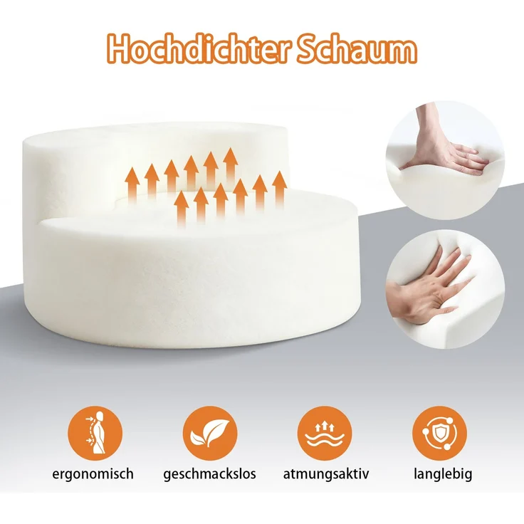 Großer Cord-Sitzsack-Sessel mit Zierkissen, weich gepolsterter Loungesitz 112 cm ohne Montage für Wohn- und Schlafzimmer, Blau – Bild 7