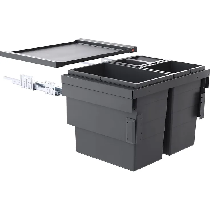 HAILO 3608631 CARGO SYNCHRO 3-fach Trennung 54 Liter für 60 cm Schrankbreite / Abfalltrennsystem