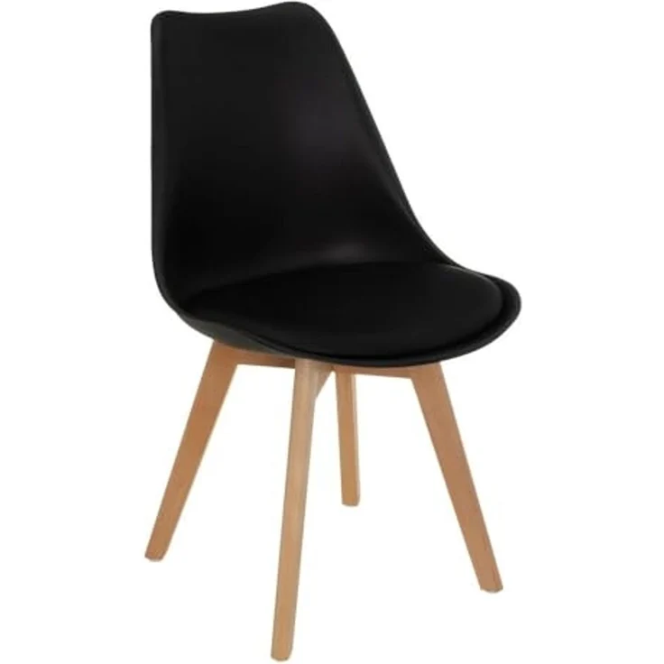 Set mit 4 Stühlen aus PP und Holz in Schwarz und Natur – Bild 1