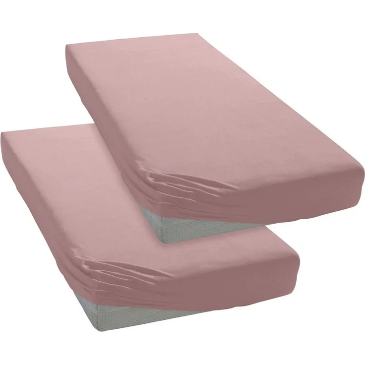 OTTO home Spannbettlaken PHYSALIS Comfort 100% Baumwolle, 150 g/m², Jersey, Gummizug: rundum, (2 Stück), Bettlaken bis 20 cm Matratzenhöhe, weich, bügelfrei, optimaler Sitz