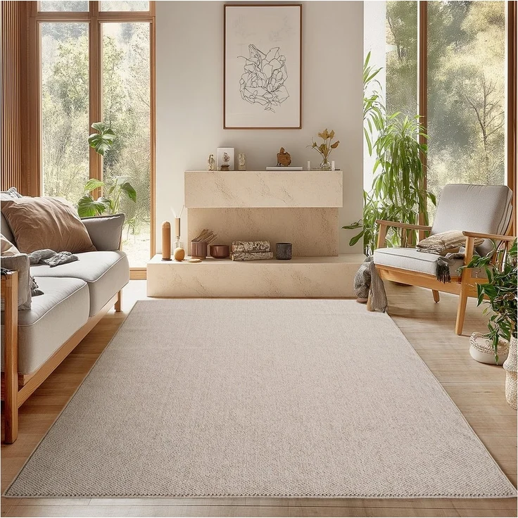 SIMPEX24 Designteppich Einfarbig Boucle Loop, Rechteckig, Höhe: 7 mm, Teppich Wohnzimmer, Schlafzimmer, Gästezimmer – Bild 5
