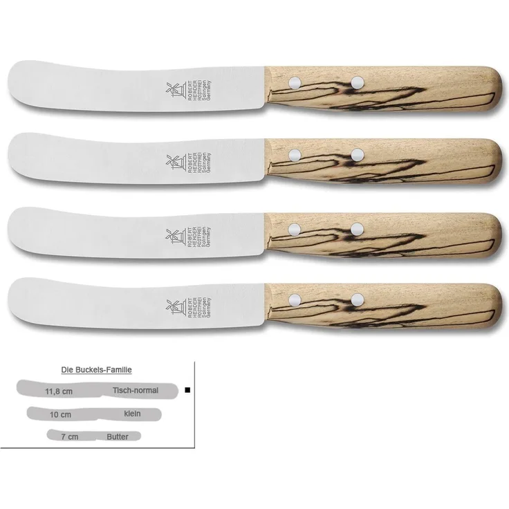 Windmühlenmesser Eisbuche Buckels Messer Set 4-teilig