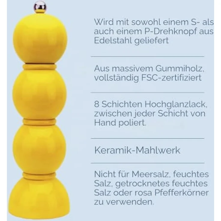 Addison Ross Yellow Salz- / Pfeffer-Mühle 24 cm – Bild 3