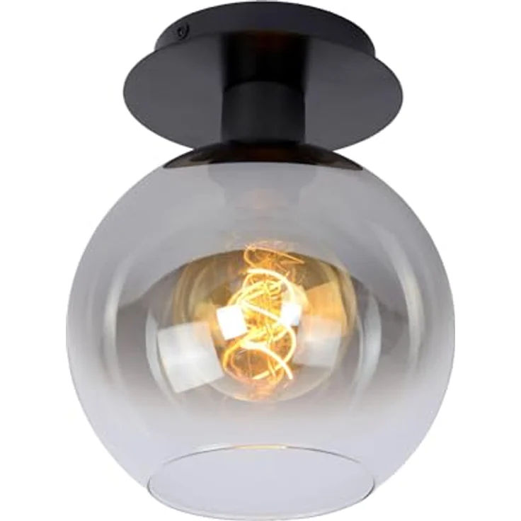 LUCIDE MARIUS, Deckenleuchte 1xE27, aus Glas, schwarz, geeignet für LED-Lichtquellen, dimmbar – Bild 1
