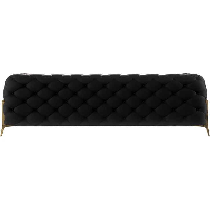 S-Style Möbel Chesterfield-Sofa 3-Sitzer Ashley mit Goldene Metall Füßen, mit Wellenfederung – Bild 3