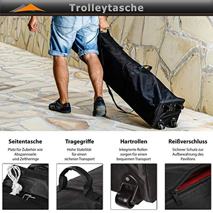 INSTENT Faltpavillon "PRO" 3x3,Trolley, Alu, urban – Bild 5