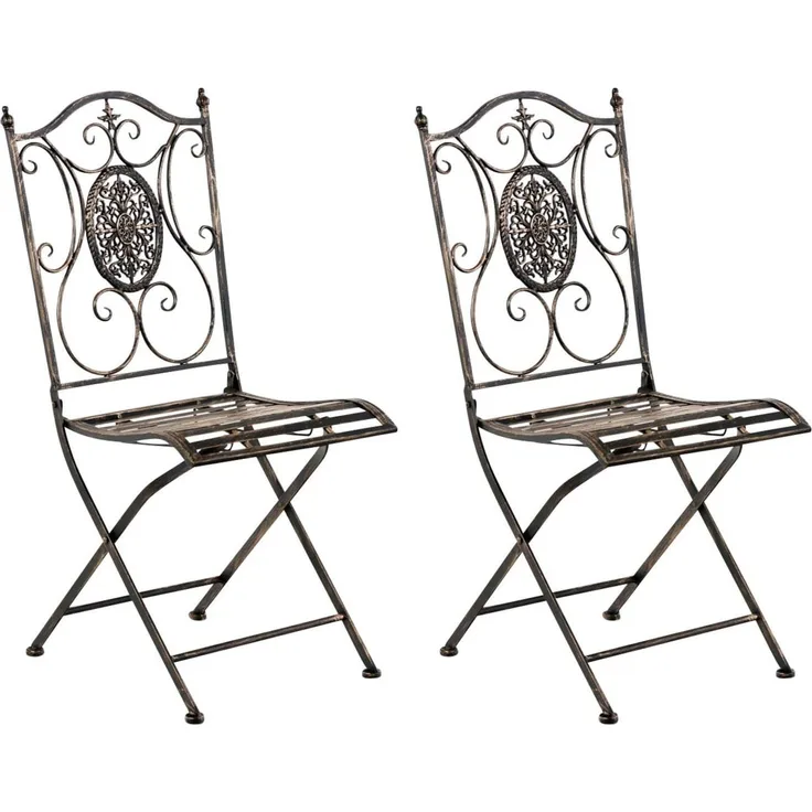 CLP 2er Set Gartenstühle Sibell,bronze