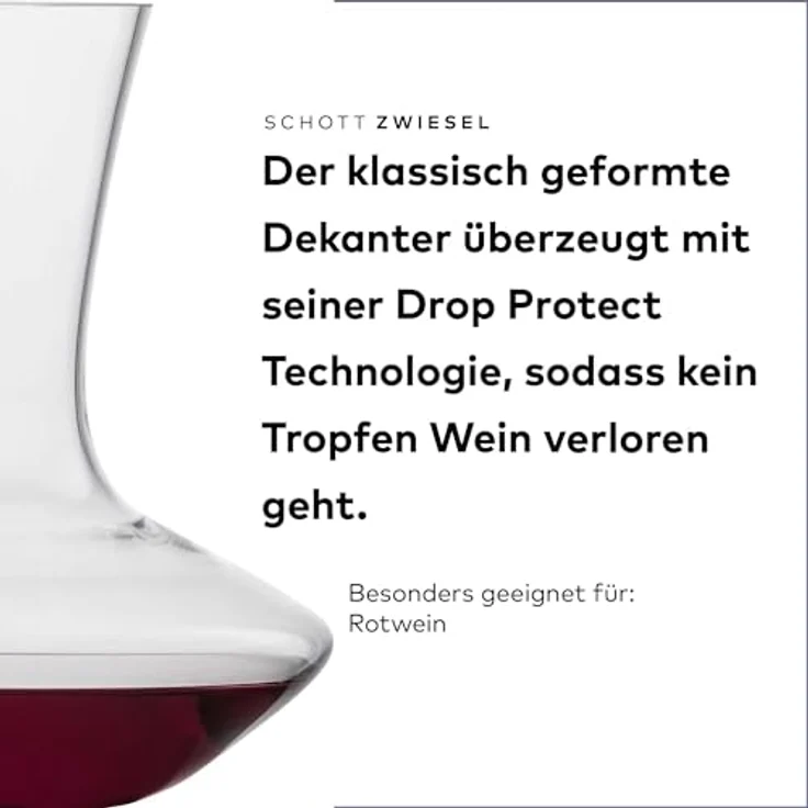 SCHOTT ZWIESEL Dekanter Classico 1 Stück, Karaffe für Rotwein mit Drop Protect Technologie aus Tritan Kristallglas, 123660 – Bild 4
