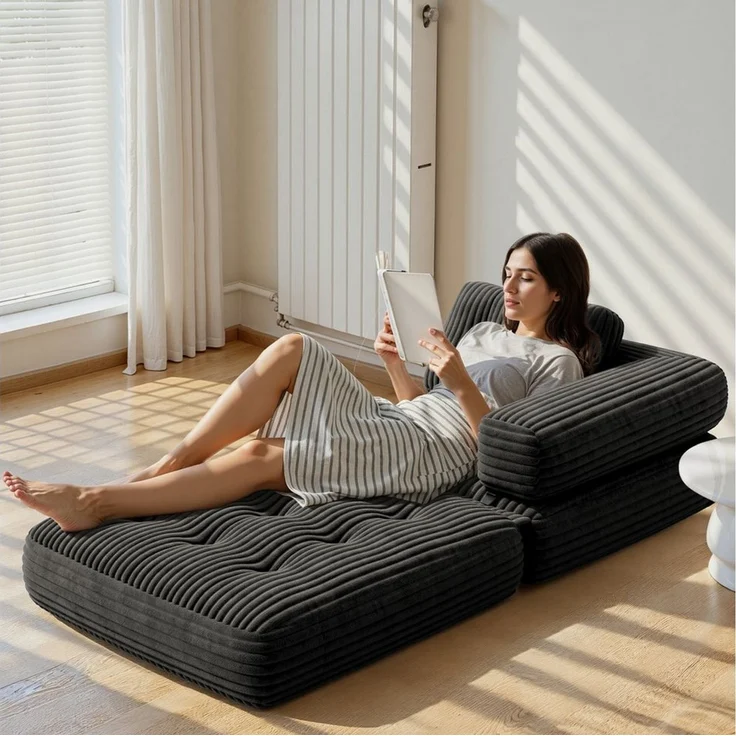Bealife 1,5-Sitzer Klappbares Sofa, Relaxsessel Indoor-Lazy mit Armlehnen – Bild 3