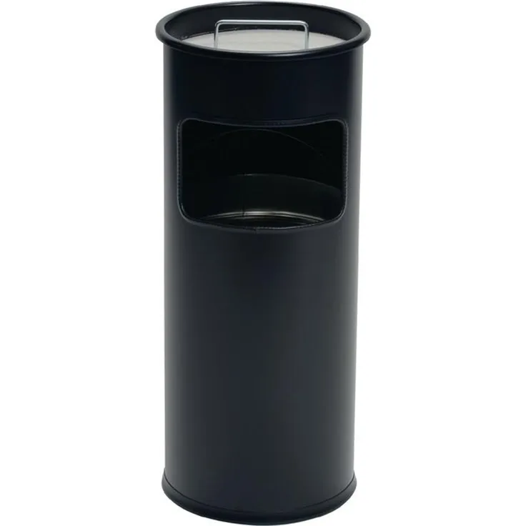 Standascher mit Sandschale METALL rund, 260x620 mm (ØxH), 17 l, schwarz