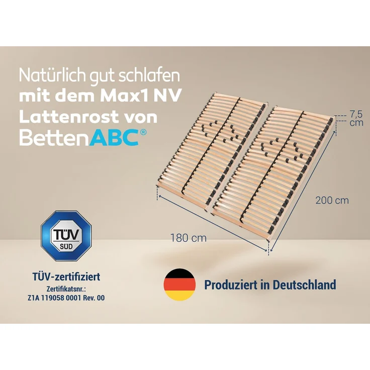 Max NV Lattenrost Set, 2 x 90x200 cm – Bild 2