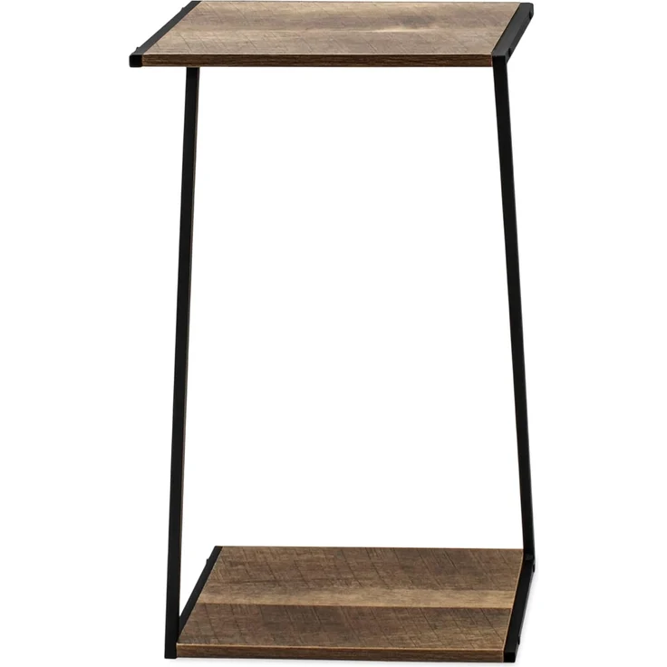 Spetebo Blumentisch Holz Pflanzenständer mit Metall Gestell (Anzahl, 1-St, Stück), asymmetrisch geformter Blumentisch – Bild 6