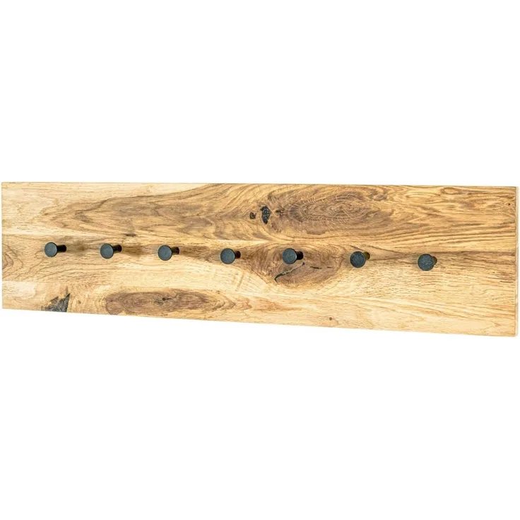 Garderobe >Torino Oak 10< in eiche geölt-schwarz - 80x20x6 (BxHxT)