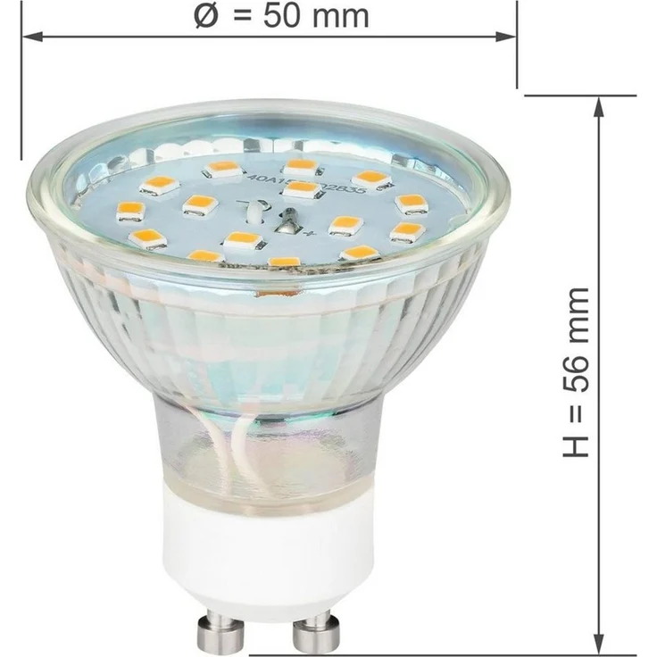 SEBSON LED-Leuchtmittel LED Lampe GU10 5W warmweiß 3000k 420lm 230V Leuchtmittel - 4er Pack, 4 St. – Bild 3