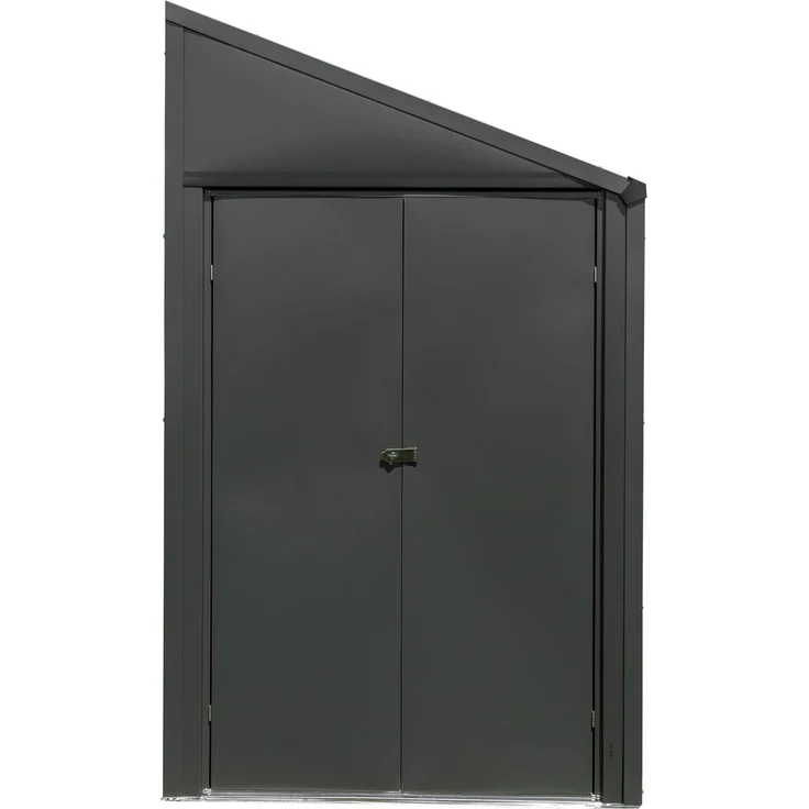 Spacemaker Metall Gerätehaus Anlehnhaus 410 | Grau – Bild 2