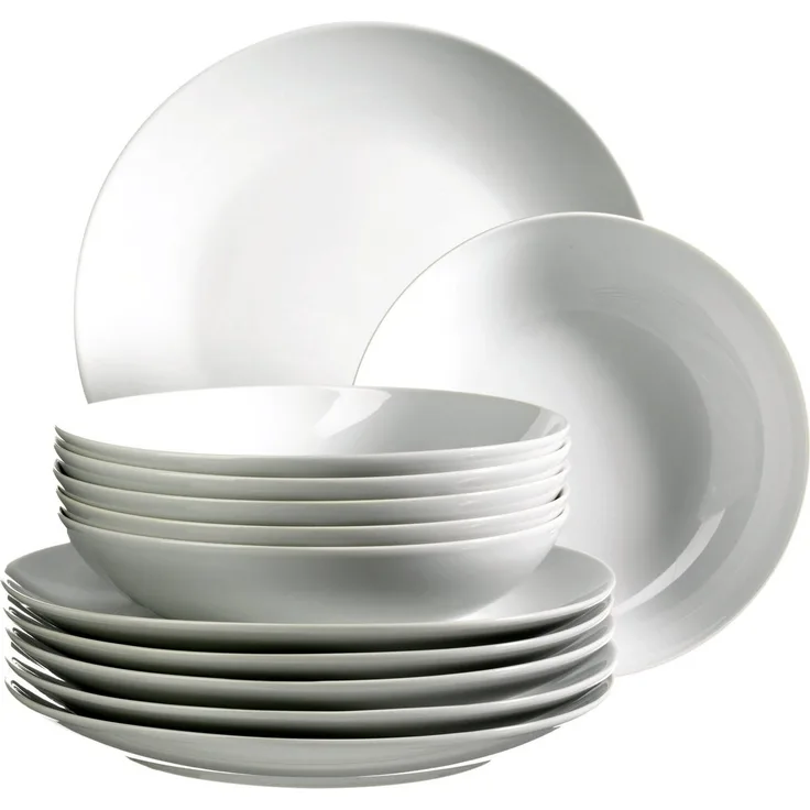 Mäser 920498 Barca Tafelservice, Porzellan, weiß, 12-teilig (1 Set)