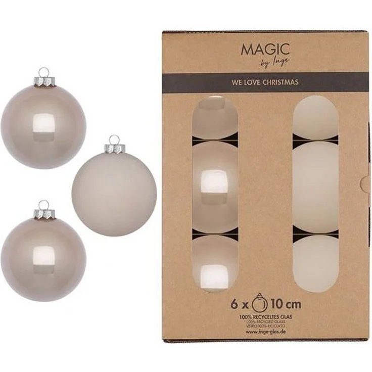 MAGIC by Inge Weihnachtsbaumkugel, Weihnachtskugeln Glas 10cm 6 Stück - Fine Alabaster – Bild 2
