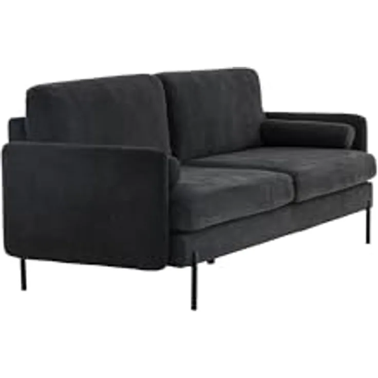 Livetastic 2-Sitzer-Sofa, Schwarz, Metall-Textilmix, 209.5x86x87 cm für das Wohnzimmer