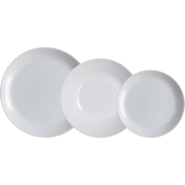Geschirr-Set Luminarc Diwali Granit Grau Gehärtetes Glas 18 Stücke