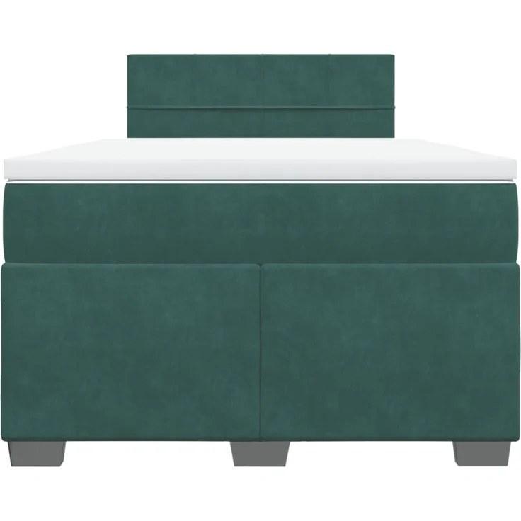 vidaXL Boxspringbett mit Matratze Dunkelgrün 120x200 cm Samt 3286285 – Bild 4