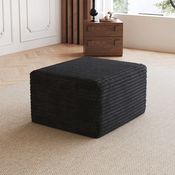 Y172-OTTOMAN-BLACK 1 Ottoman Black--Schwarz--65x60x38cm--YOUDENOVA – Bild 1