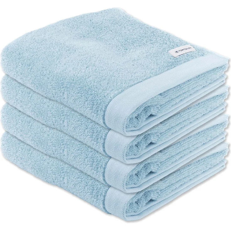 TOM TAILOR Handtuch, 4er Pack - Color Bath Towel, Frottier, Baumwolle Hellblau 50x100cm – Bild 1