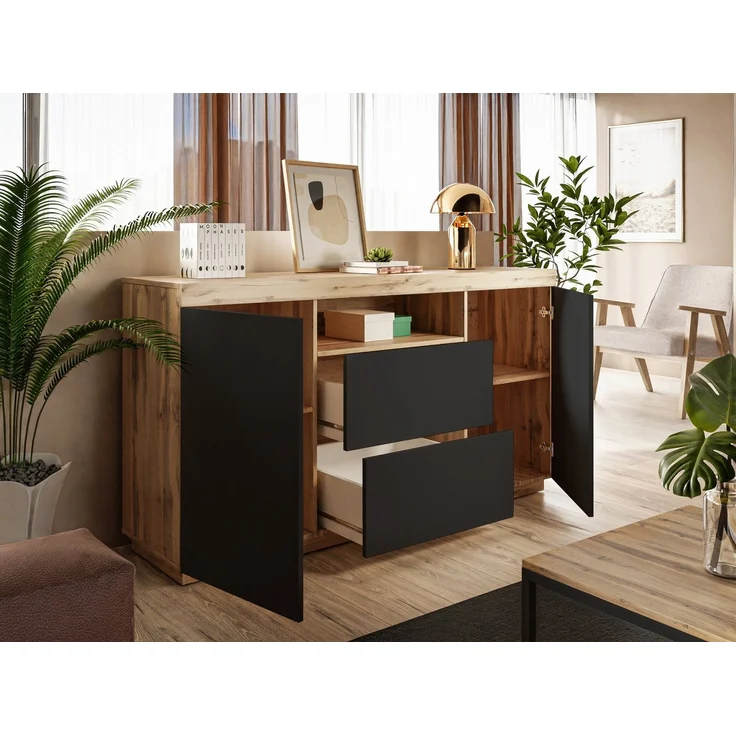 Lookway Kommode YOSHI auf Sockel und Schublade im Industrial Design, Breite: 164 cm – Bild 2