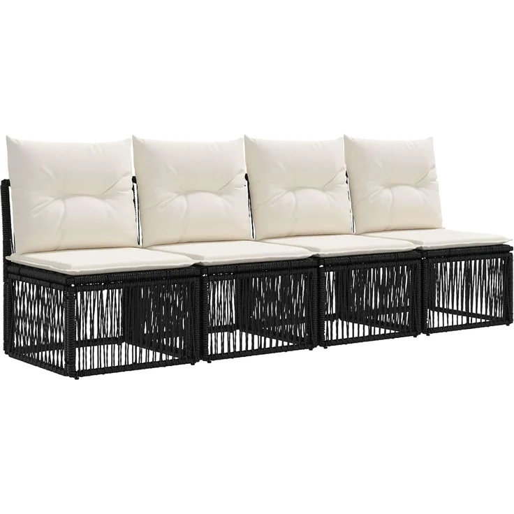 vidaXL Gartensofa-set 8 stk. 8-Sitzer Schwarz Poly-Rattan 3434446 – Bild 9