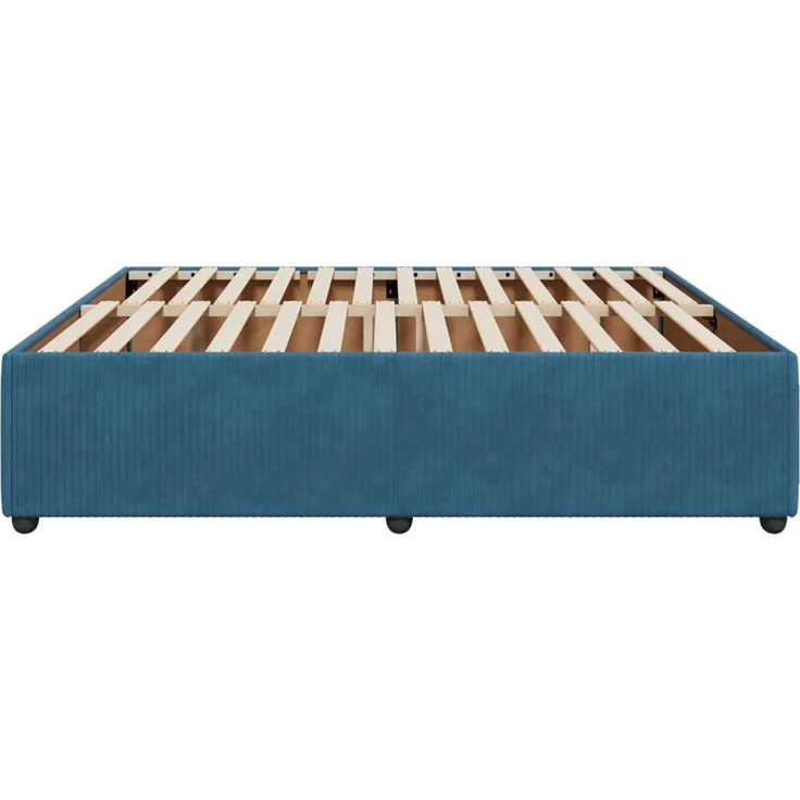 vidaXL Bettgestell Blau 180x200 cm Samt 3285028 – Bild 5