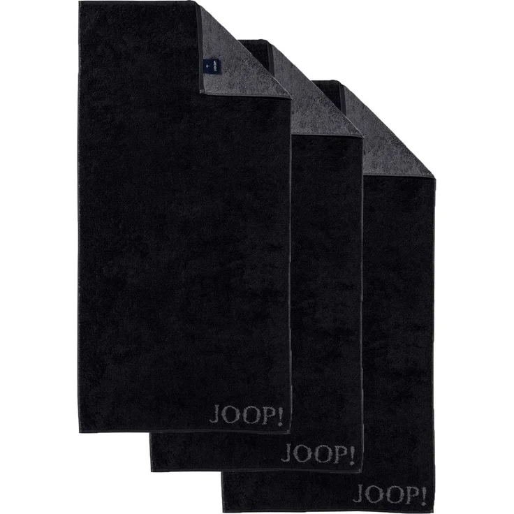 JOOP! Handtuch Classic / Infinity Kollektion, 3er Pack - Walkfrottier Schwarz 50x100cm – Bild 1