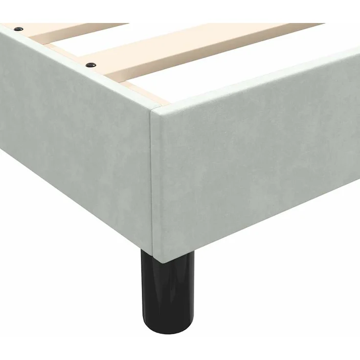 vidaXL Boxspringbett ohne Matratze Hellgrau 140x220 cm Samt 3315873 – Bild 8