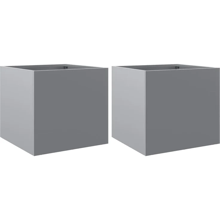 vidaXL Pflanzkübel 2 Stk. Silbern 32x30x29 cm Verzinkter Stahl 841546 – Bild 1