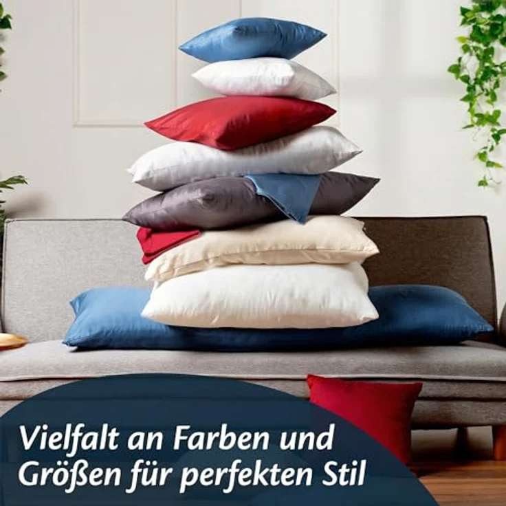Kissenbezug 40x60 Mikrofaser Premium 2er Set Kissenhülle Deko für Kissen Bett/Sofa Stoff Superweicher Resistent Hypoallergen Anti-Milben Atmungsaktiv Kopfkissenbezug mit Verdecktem Zip Voll Waschbar – Bild 5