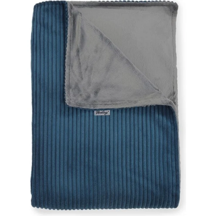 Wohndecke Kuscheldecke ELLA 140x200 cm – Wendedecke Cord & Fleece, Couchdecke, Herlag, Made in Europe, Tagesdecke – Bild 4